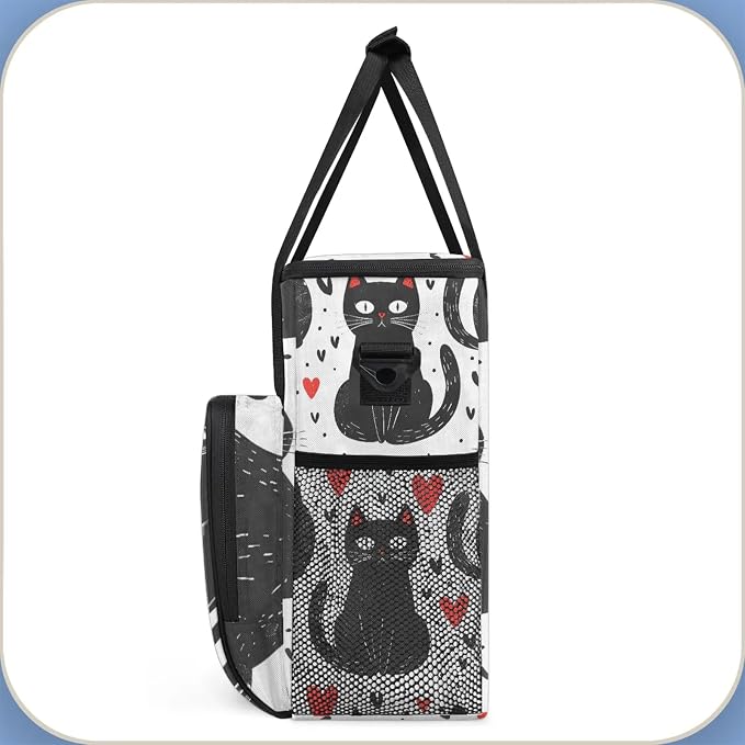 Cartoon Cats Coffee Maker Carring Bag, Large Insulated Storage Organizer Case - Image 4