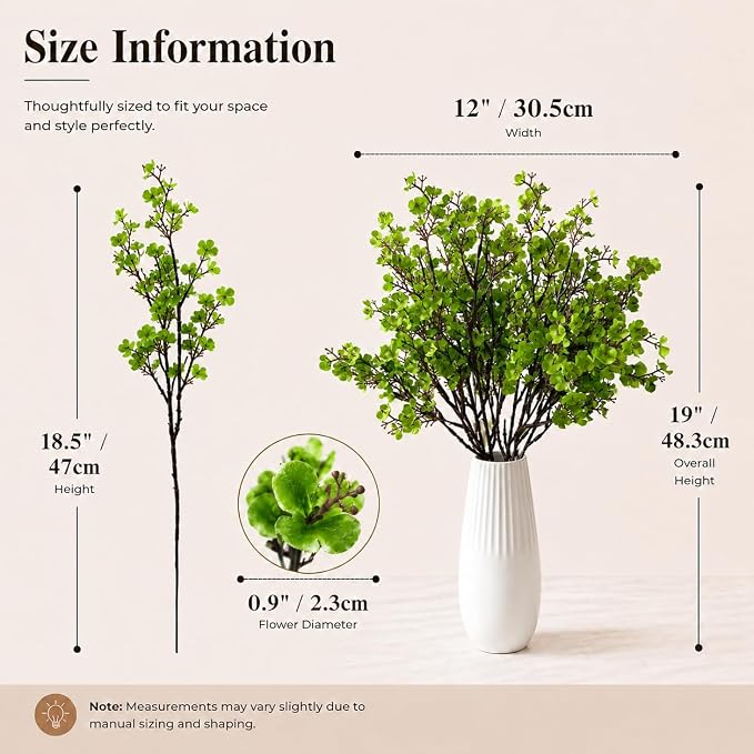 Mandy's 6 Bundles Artificial Green Baby’s Breath Flowers | 18.5 Inch Silk - Image 3