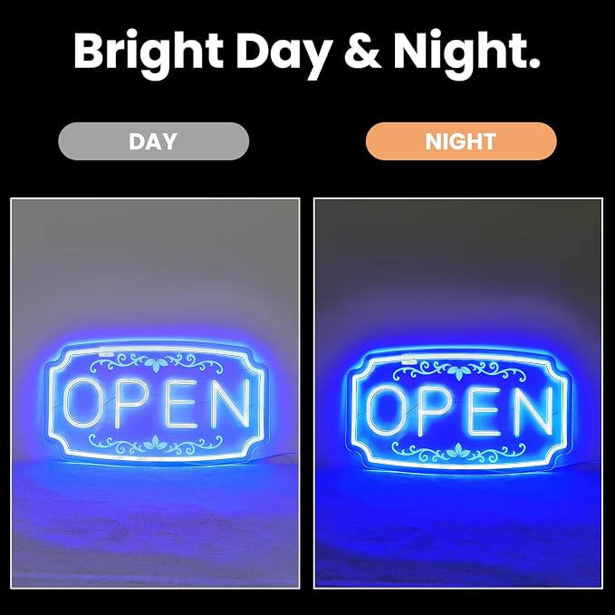 LED Neon Open Signs for Business Window Wall Door, Light Up Open Lights Sign - Image 5