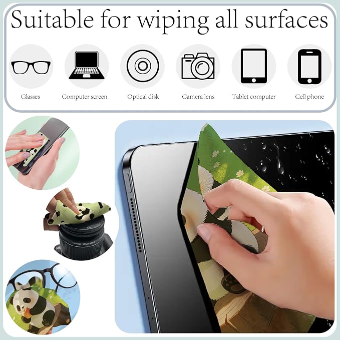 CREATCABIN 6Pcs Glasses Cleaning Cloth Microfiber Cleaning Cloths Suede Fiber - Image 5