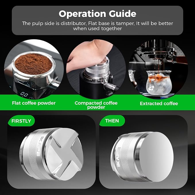 IKAPE Coffee Products, 58mm Coffee Distributor & Hand Tamper, Adjustable Depth - Image 6