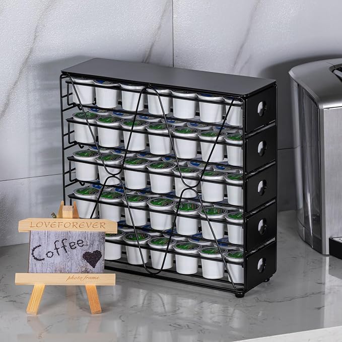 FlagShip K Cup Organizer for Keurig Pod Drawer Large Mullti Tier Coffee Pod - Image 2