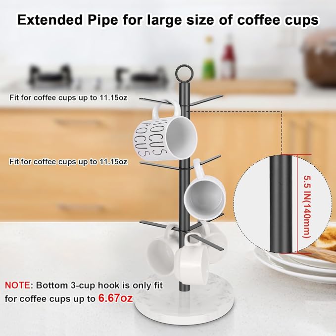 Mug Holder Tree, Coffee Cup Stand Holder, Thick Base Mug Rack - Image 5