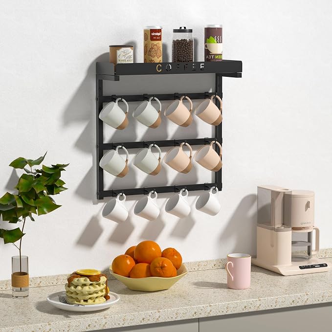 RCHYFEED Coffee Mug Holder Wall Mounted, Mug Rack Organizer - Image 8