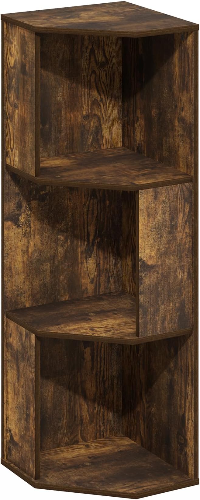 Furinno ECON Corner Shelf, 3-Tier Corner Book Shelf, Standing Storage Shelves - Image 6