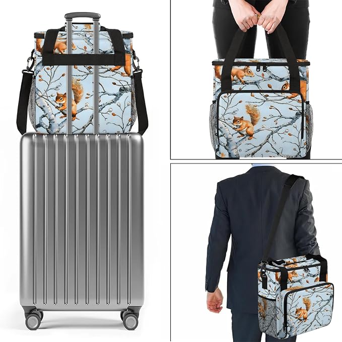 Cute Animal Squirrel Coffee Maker Carring Bag, Large Insulated Storage - Image 7