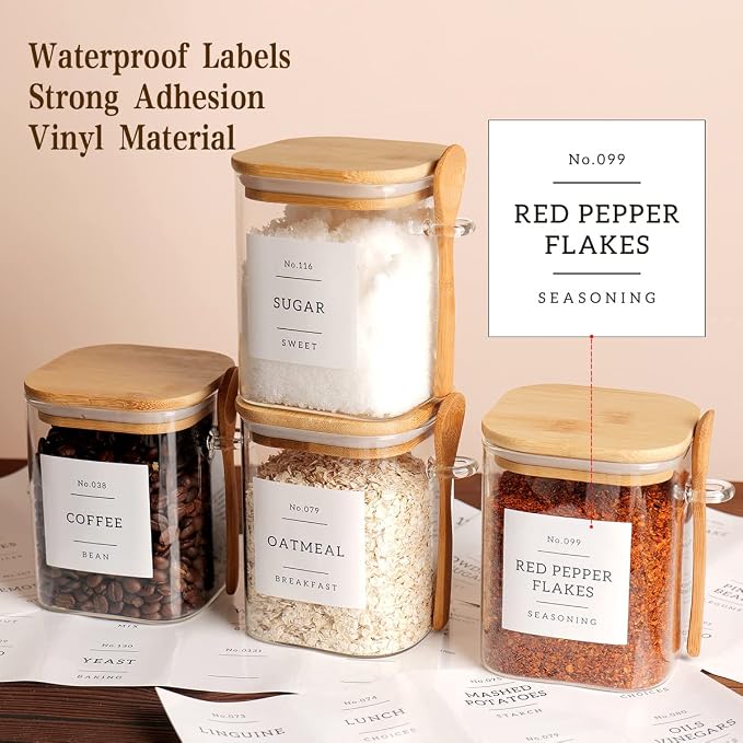 CZZGSM Set of 4 Square Glass Jar - Image 3