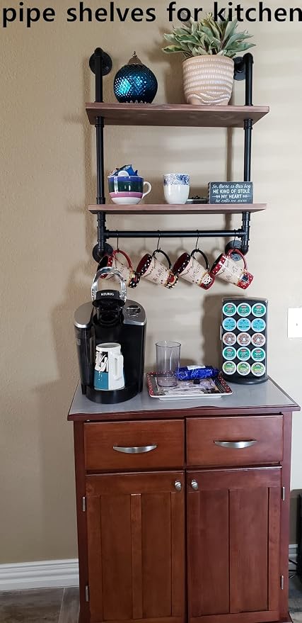 ROGMARS Industrial Pipe Shelf Floating Shelves Bathroom Pipe Shelving Farmhouse - Image 6