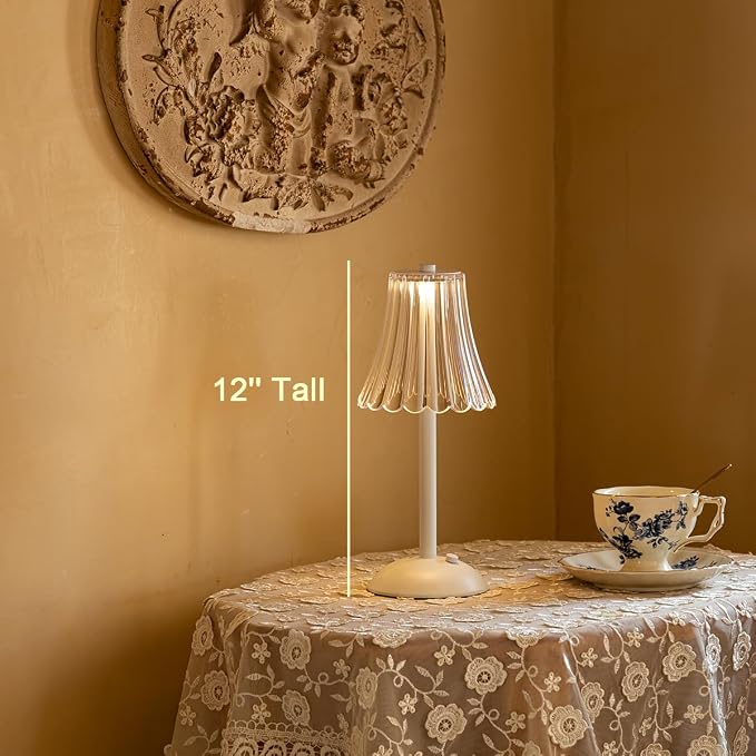 HEQET Cordless Table Lamps for Home, Dining Room, USB Charge 12'' Tall LED - Image 3