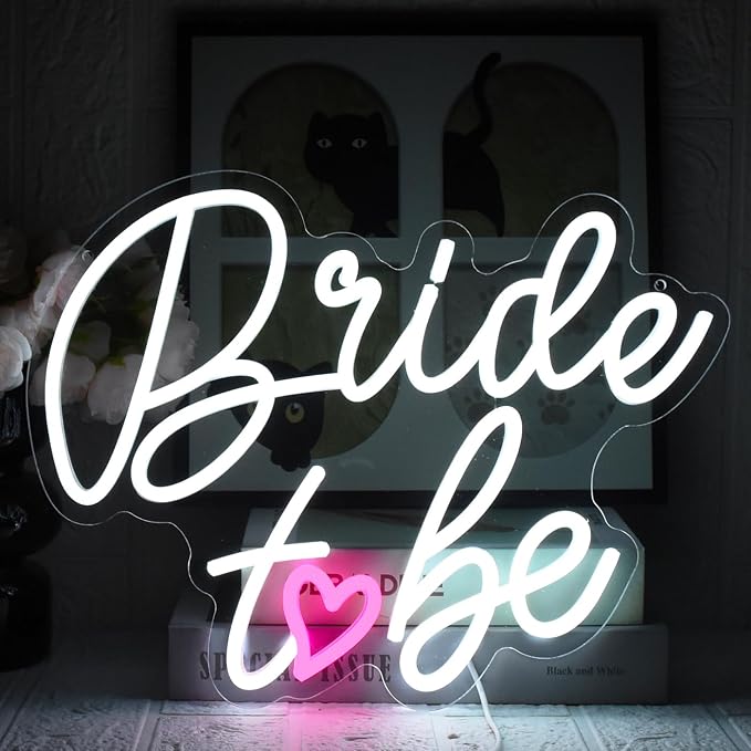 Bride to Be Neon Sign Wedding Light Signs White Led Neon Light Signs USB by UExnkj-Y