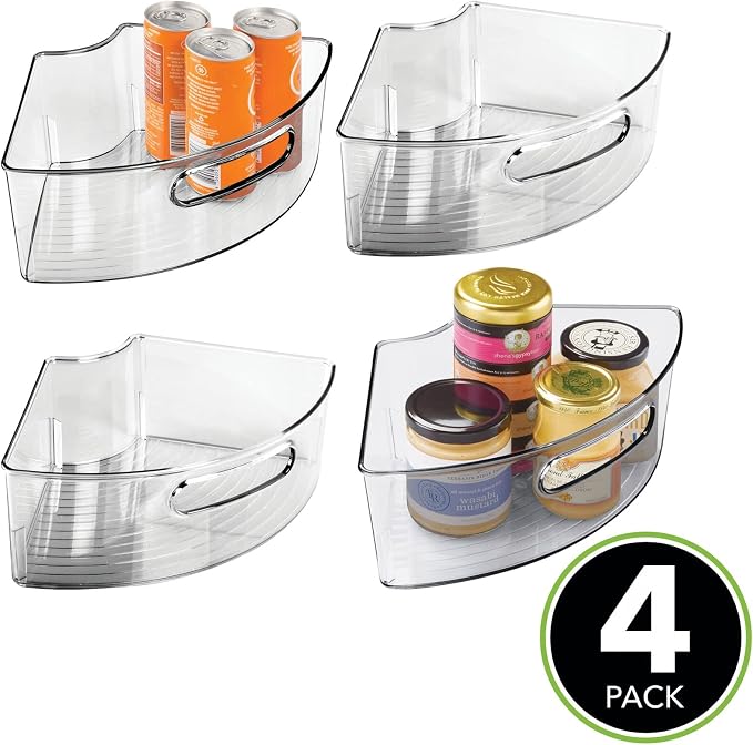 mDesign Plastic Lazy Susan Cabinet Storage Bin - Image 2