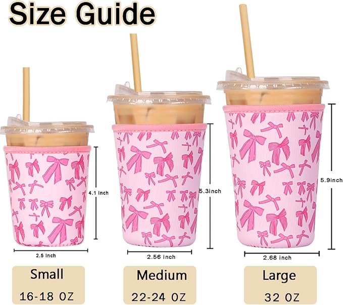 Reusable Insulated Sleeve for Iced Coffee Cup, Coffee Neoprene Sleeve for Cold - Image 5