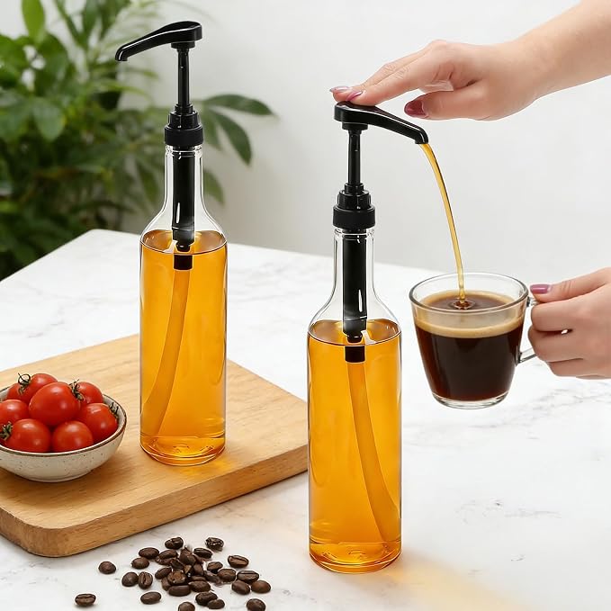 Noamus 8 Pack 25.4Oz Coffee Syrup Dispenser, 750ml PET Syrup Bottles - Image 6