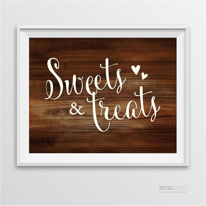 Andaz Press Wedding Party Signs, Rustic Wood Print, 8.5-inch x 11-inch by AndazPress