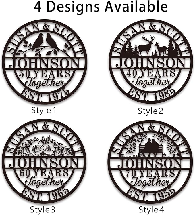 Personalized Wedding Anniversary Sign Gifts, Custom 50th 40th 65th 60th 25th - Image 5