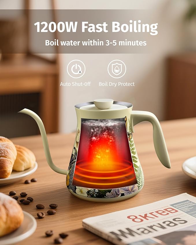 INFOOD 0.8L Gooseneck Electric Kettle, Precise Temperature Control - Image 6