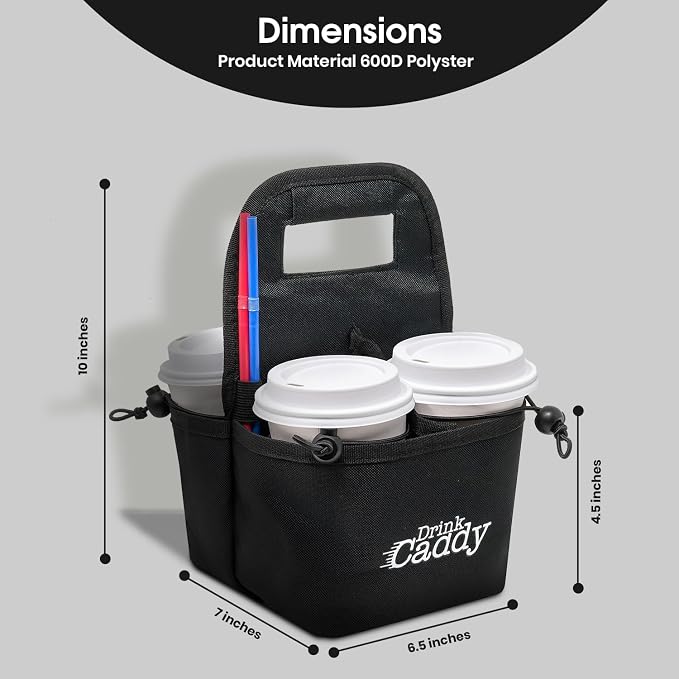 Drink Caddy Portable Drink Carrier and Reusable Coffee Cup Holder - Image 4