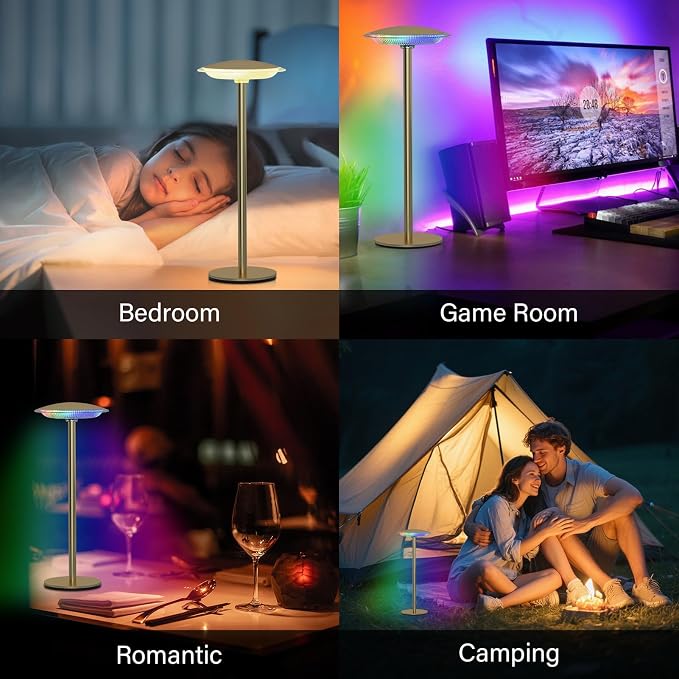 LED Cordless Table Lamp Rechargeable Battery Desk lamp, Brightness Dimmable - Image 6