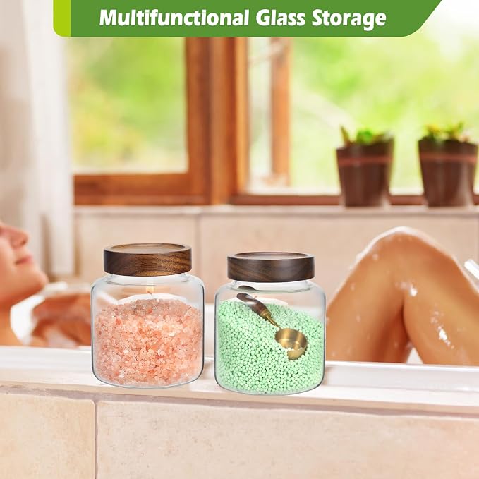 Glass Food Storage Jar with Lids Spoon Thicken Glass Coffee Canister - Image 7