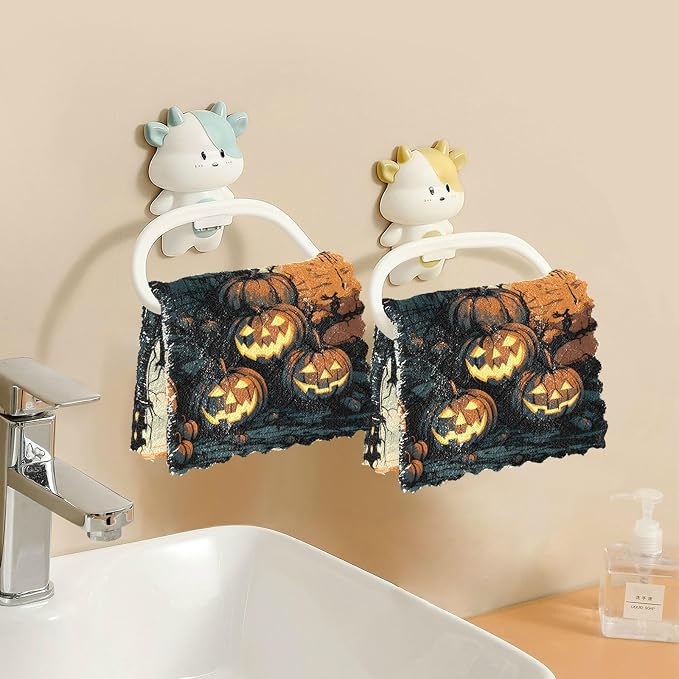 ALAZA Kitchen Towels Halloween Pumpkins Castle Bat4 Dish Towels Multipurpose - Image 5