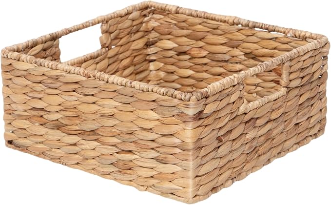 Square Water Hyacinth Storage Basket by KINGWILLOW