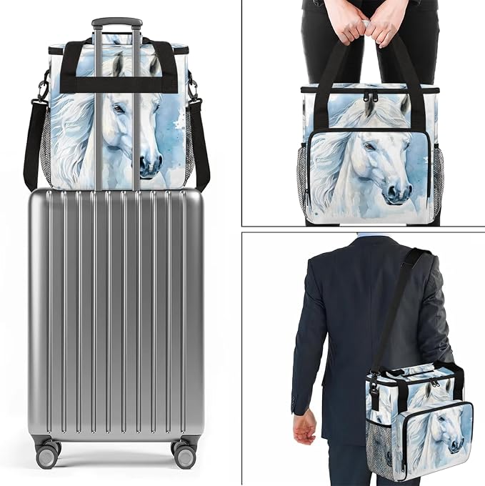 Horse Animal Coffee Maker Carring Bag, Large Insulated Storage Organizer Case - Image 7