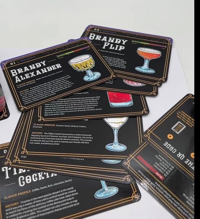 Cocktail Recipe Cards Set Home Bartender, 100 Drink Recipes - Image 8