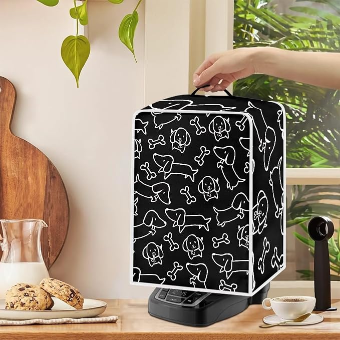 Black Dachshund Coffee Maker Cover Lightweight Kitchen Accessories Decor - Image 3