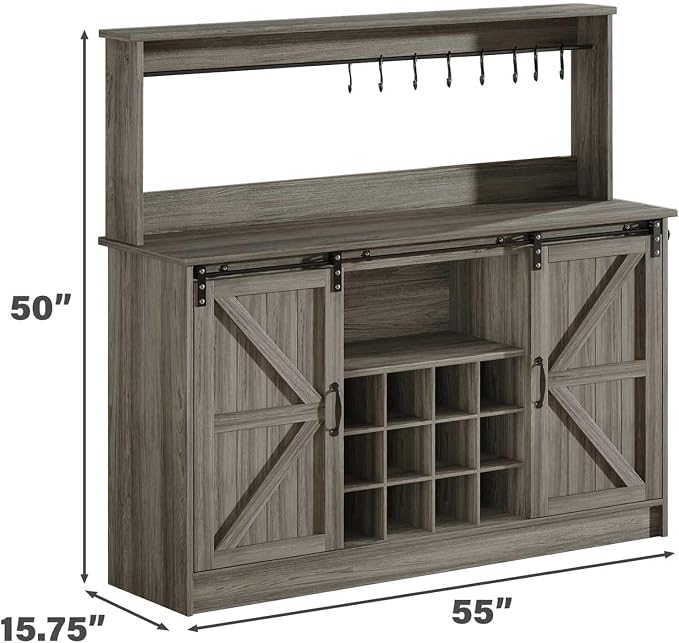4ever2buy Farmhouse Coffee Bar Cabinet - Image 2