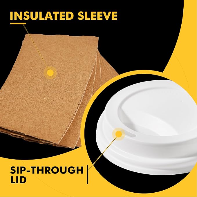 RACETOP 16 oz Paper Coffee Cups, 100 Pack Disposable Coffee Cups - Image 4