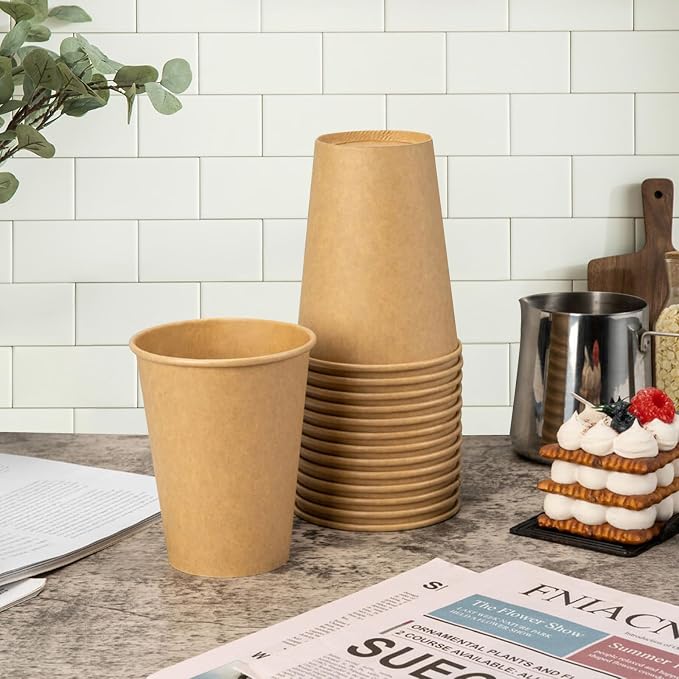 RACETOP 300 Pack 12 oz Coffee Cups, Disposable Coffee Cups, Kraft Paper Cups - Image 4