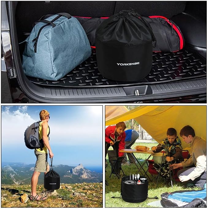 Camping Cookware Mess Kit Bag, High Capacity Camping Tableware Storage Bag - Image 6