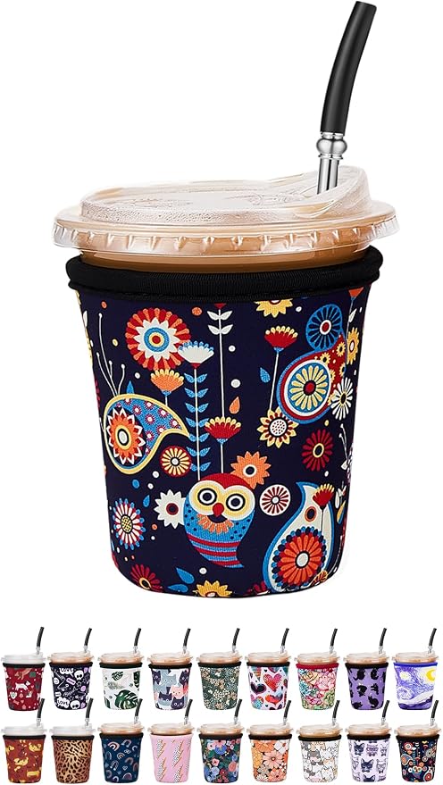 Iced Coffee Sleeve Reusable Small 16-20oz by Cavllson