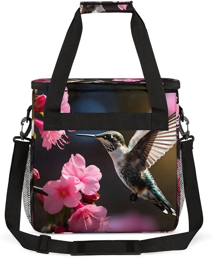 Hummingbirds And Flowers Coffee Maker Carring Bag, Large Insulated Storage - Image 5