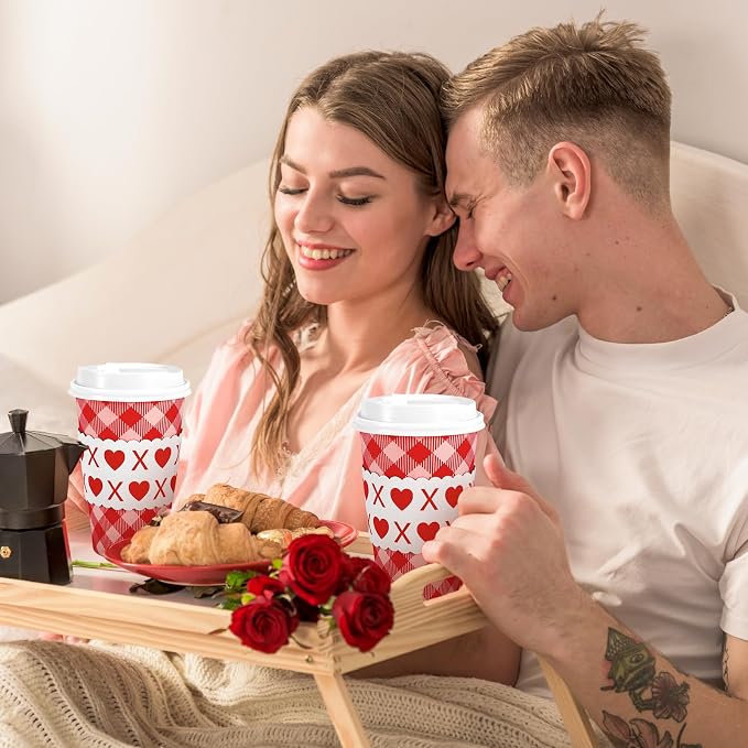Whaline 50 Pcs Valentine's Day Disposable Coffee Cups - Image 6