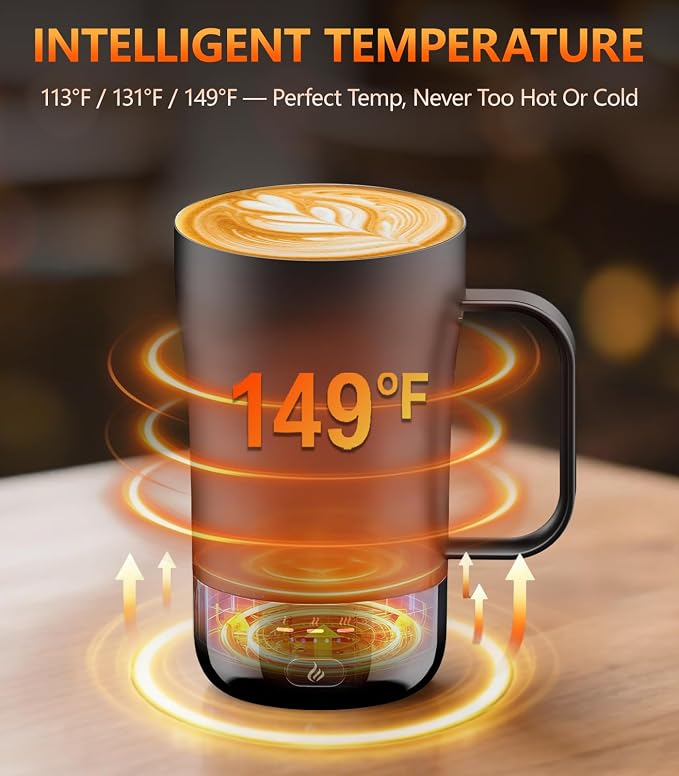 Self-Heating Coffee Mug, 14oz Heated Coffee Mug Rechargeable - Image 2