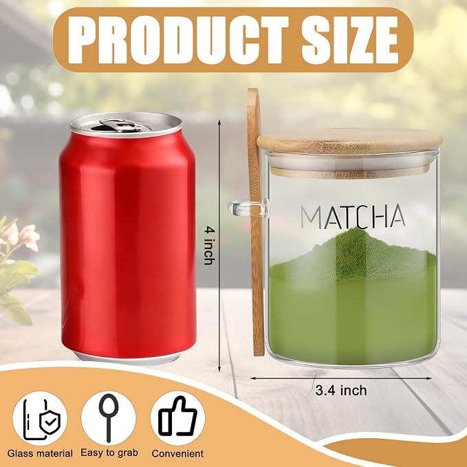 Suclain 15 oz Matcha Glass Container - Image 2