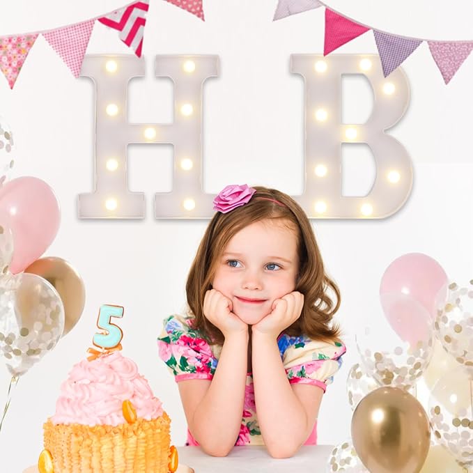 Happy Birthday Decoration Light Up Letters, Battery Powered LED Numbers Marquee - Image 4