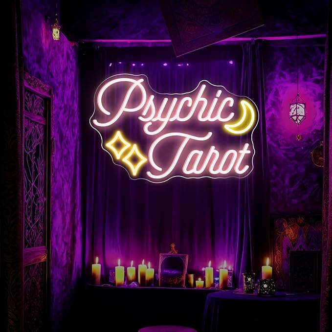 Psychic Tarot Neon Sign With Moon Star - Image 7