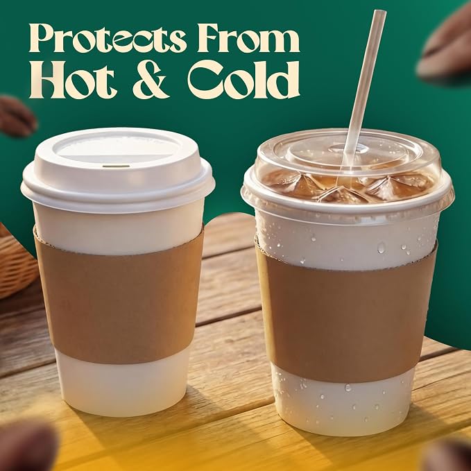 250 Pcs Coffee Cup Sleeves Disposable – Corrugated Kraft Paper Cup Sleeves - Image 5