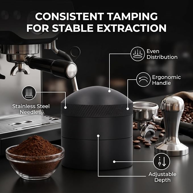 58mm Stainless Steel Espresso Distributor Coffee Leveler Stable Base - Image 5