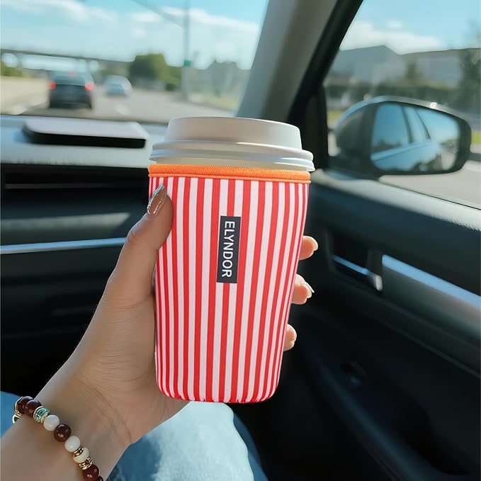 Reusable Insulated Sleeve for Iced Coffee Cup, Coffee Neoprene Sleeve for Cold - Image 2