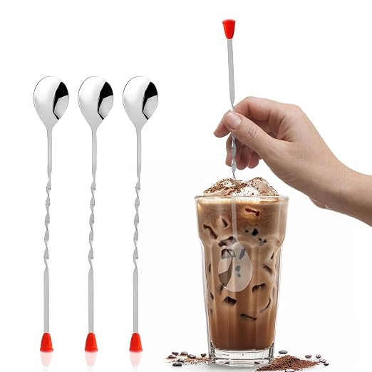 OCS Parts 11-Inch Stainless Steel Bar Spoons | Set of 3 | Easy Grip Mixing by OCSParts