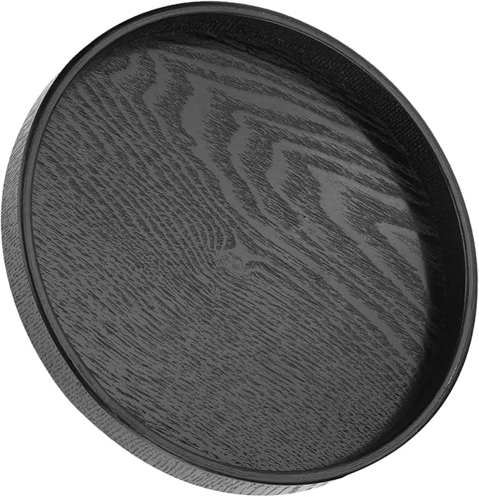 Yinhing Round Tray, Coffee Table Tray Food Meals Serving Plate Restaurant Wood - Image 5