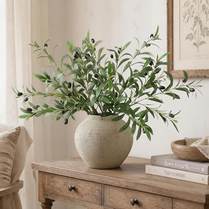 Leftover 4 Pcs 33.4'' Faux Tall Olive Branches - Image 3