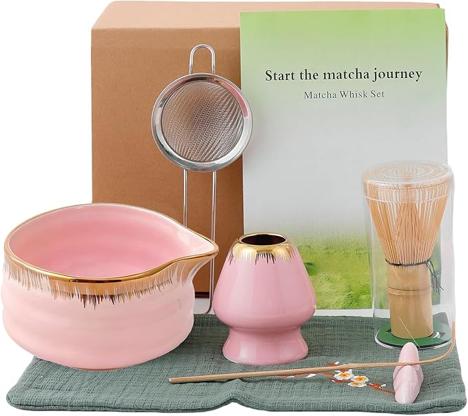 7-Piece Matcha Set: Matcha Bowl + Bamboo Whisk Kit, Ceremonial Matcha Whisk by Unknown