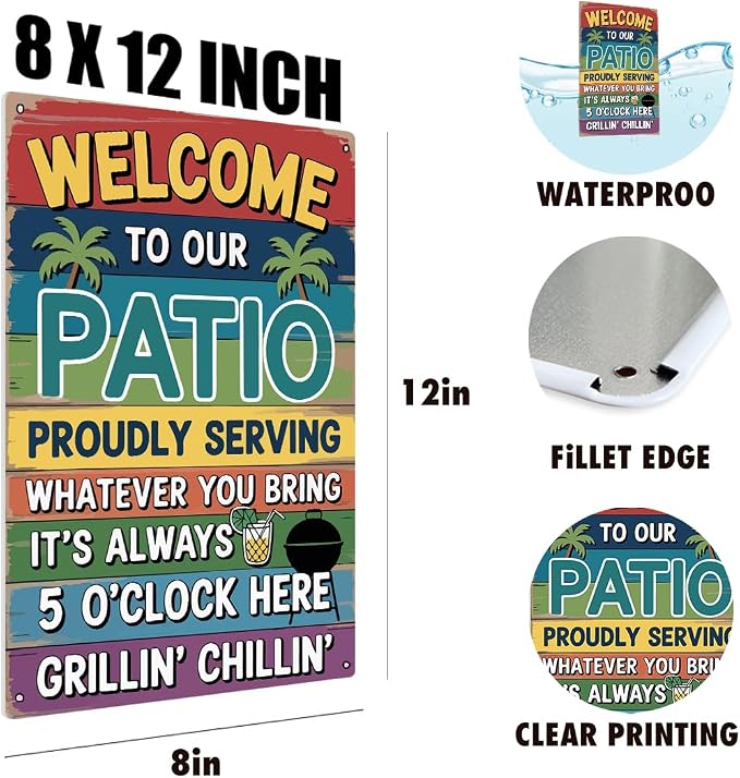 BEASTZHENG Welcome Patio Tiki Bar Metal Tin Signs - Image 3