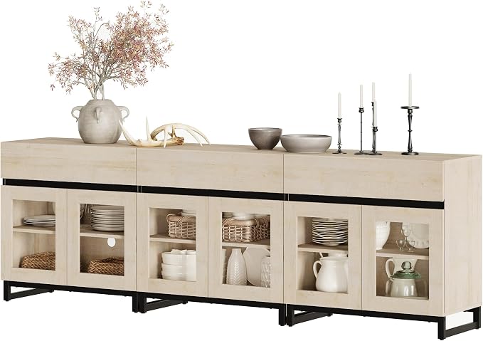 WAMPAT Sideboard Buffet Cabinets, Modern Credenza Sideboard - Image 7