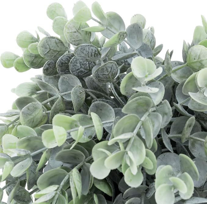 MyGift Artificial Eucalyptus Plant in Modern Gray Concrete Pots - Image 5