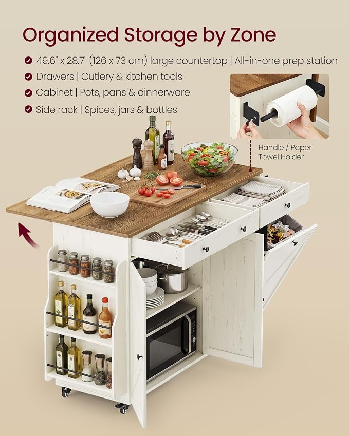 VASAGLE Mobile Kitchen Island - Image 3